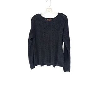 Alps Fine Women's Apparel Sweater Open Knit Cozy Basic Casual Cabin Large